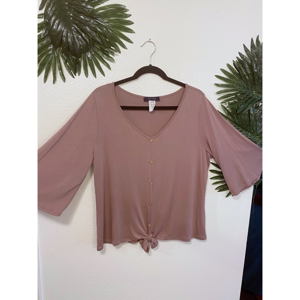 Corvia Mid Sleeve Buttoned Knot Front Shirt